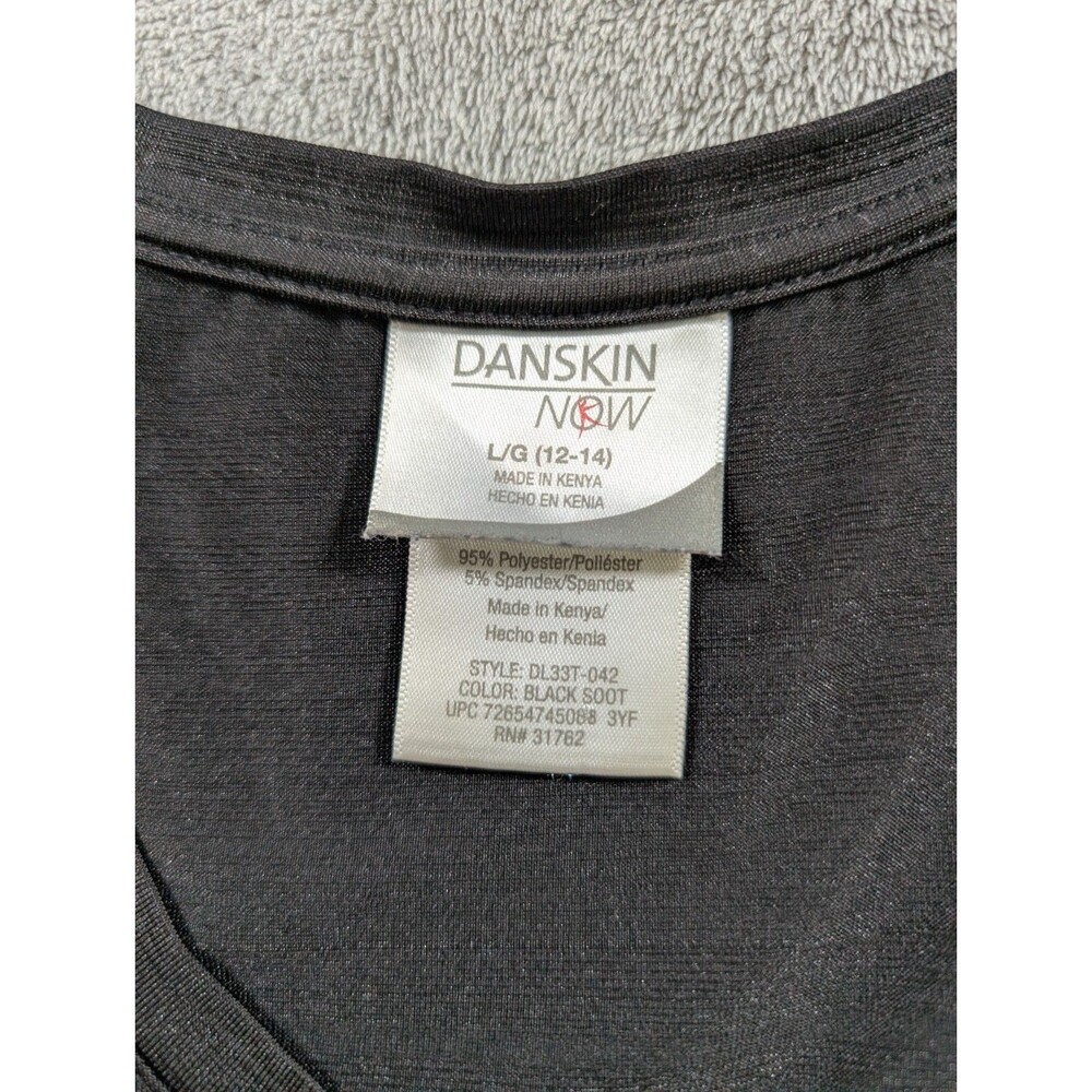 Danskin Now Top Womens L Black Long Sleeve Cinched Side Athleisure Pullover - Picture 5 of 7